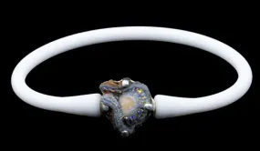 Sterling Silver Chalcedony Gemstone Rubber Bracelet