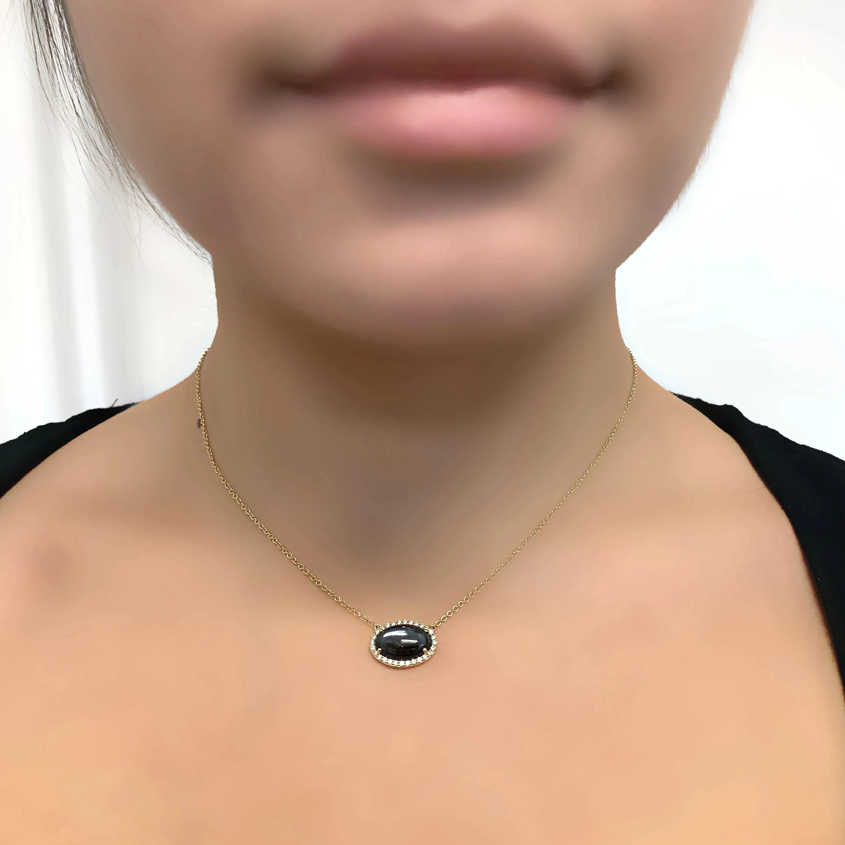 Tacori Golden Bay Pave Diamond and Oval Cabochon Necklace