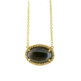 Tacori Golden Bay Pave Diamond and Oval Cabochon Necklace