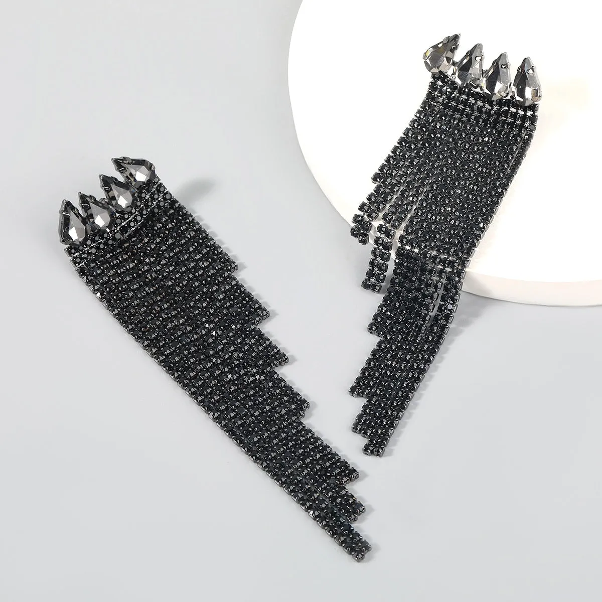 TEEK - Rhinestone Tassel Earrings