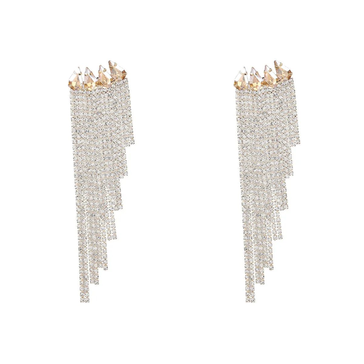 TEEK - Rhinestone Tassel Earrings