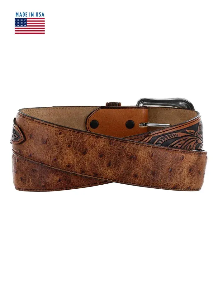 Tony Lama Rust Ostrich Belt