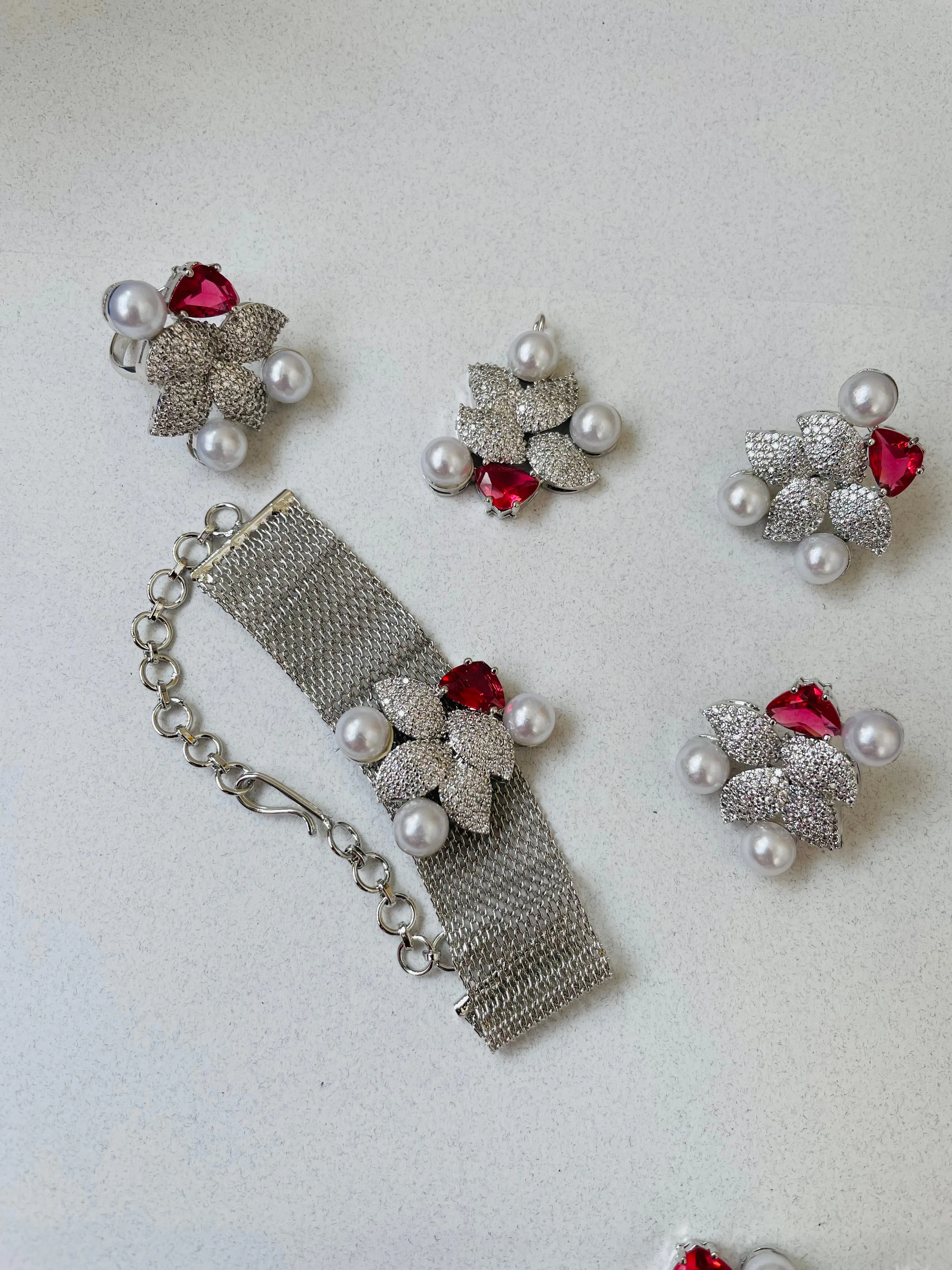 ZIRCONIA NECKLACE RUBY-Elegance106